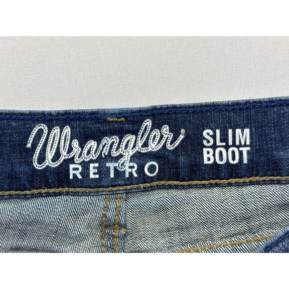 Wrangler Retro Men's Slim Boot Blue Denim Jeans - Size Tag Missing (30x26.5) - Picture 5 of 5